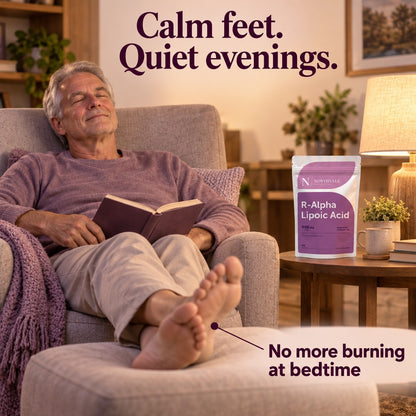 Northvale R-Alpha Lipoic Acid: Calm feet.; Quiet evenings.; No more burning at bedtime